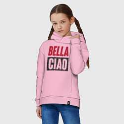 Толстовка оверсайз детская Bella Ciao - Money Heist, цвет: светло-розовый — фото 2