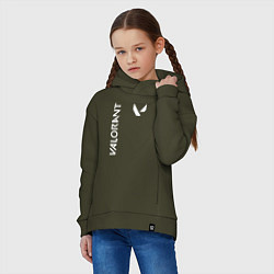 Толстовка оверсайз детская Valorant - Logo, цвет: хаки — фото 2