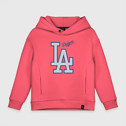 Толстовка оверсайз детская Los Angeles Dodgers - baseball team, цвет: коралловый