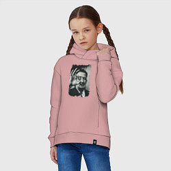 Толстовка оверсайз детская Salvador Dali - crazy face, цвет: пыльно-розовый — фото 2