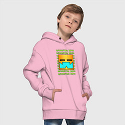 Толстовка оверсайз детская GEOMETRY DASH КЛАССИКА УРОВЕНЬ, цвет: светло-розовый — фото 2