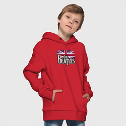 Толстовка оверсайз детская The Beatles Great Britain Битлз, цвет: красный — фото 2