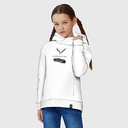 Толстовка оверсайз детская Chevrolet Corvette, цвет: белый — фото 2