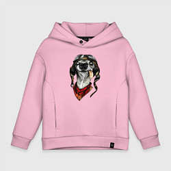 Толстовка оверсайз детская Biker dog, цвет: светло-розовый