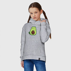 Толстовка оверсайз детская Avo cat o подмигивает, цвет: меланж — фото 2