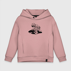 Толстовка оверсайз детская Космические рисунки, цвет: пыльно-розовый