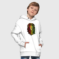 Толстовка оверсайз детская Jam lioN, цвет: белый — фото 2