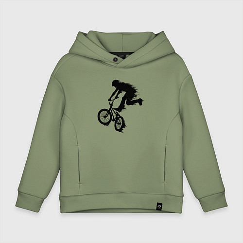 Детское худи оверсайз ВЕЛОСПОРТ BMX Racing ВЕЛОСИПЕДИСТ / Авокадо – фото 1