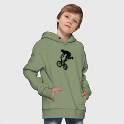 Толстовка оверсайз детская ВЕЛОСПОРТ BMX Racing ВЕЛОСИПЕДИСТ, цвет: авокадо — фото 2