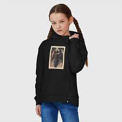 Толстовка оверсайз детская Sova арт, цвет: черный — фото 2