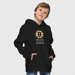 Толстовка оверсайз детская Boston are coming, Бостон Брюинз, Boston Bruins, цвет: черный — фото 2