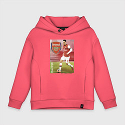 Толстовка оверсайз детская Arsenal, Mesut Ozil, цвет: коралловый