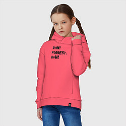 Толстовка оверсайз детская Цитата из фильма Форест Гамп, цвет: коралловый — фото 2