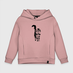 Толстовка оверсайз детская КОШКА С ПУШИСТЫМ ХВОСТОМ, цвет: пыльно-розовый