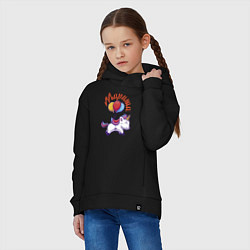 Толстовка оверсайз детская Маришин единорожка, цвет: черный — фото 2