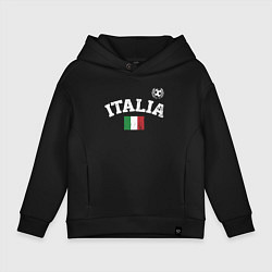 Толстовка оверсайз детская Футбол Италия, цвет: черный