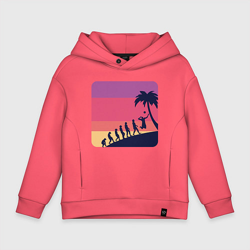 Детское худи оверсайз Summer - Volleyball / Коралловый – фото 1