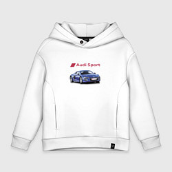 Толстовка оверсайз детская Audi sport Racing, цвет: белый