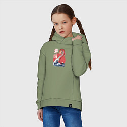 Толстовка оверсайз детская Kraken Kawaii Sushi, цвет: авокадо — фото 2