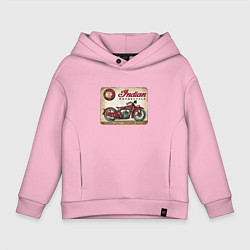 Толстовка оверсайз детская Indian motorcycle 1901, цвет: светло-розовый