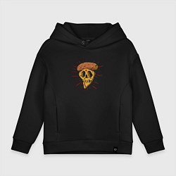 Толстовка оверсайз детская Пицца 2 сыра Skull, цвет: черный