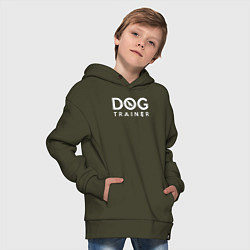 Толстовка оверсайз детская DOG Trainer, цвет: хаки — фото 2