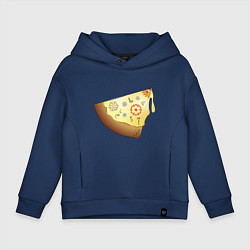 Толстовка оверсайз детская Пицца в стиле стимпанк, цвет: тёмно-синий