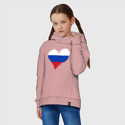Толстовка оверсайз детская Russian Heart, цвет: пыльно-розовый — фото 2