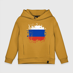 Толстовка оверсайз детская Music - Russia, цвет: горчичный