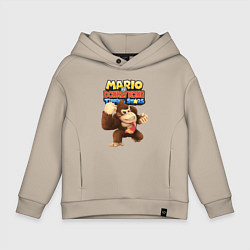 Толстовка оверсайз детская Mario Donkey Kong Nintendo Gorilla, цвет: миндальный