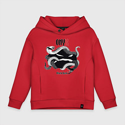 Толстовка оверсайз детская Onyx black rock, цвет: красный