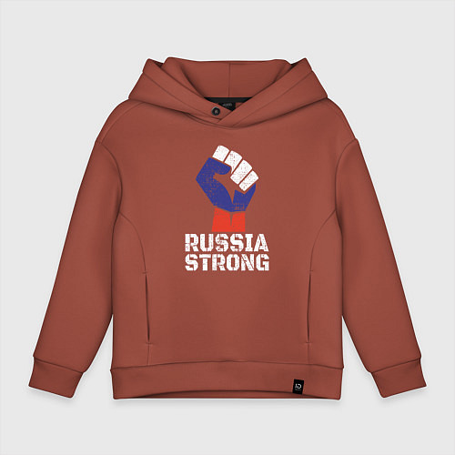 Детское худи оверсайз Russia Strong / Кирпичный – фото 1