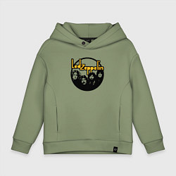 Толстовка оверсайз детская Led Zeppelin Лед Зеппелин, цвет: авокадо
