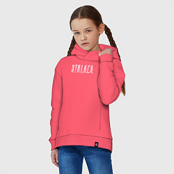 Толстовка оверсайз детская S T A L K E R - Logo, цвет: коралловый — фото 2