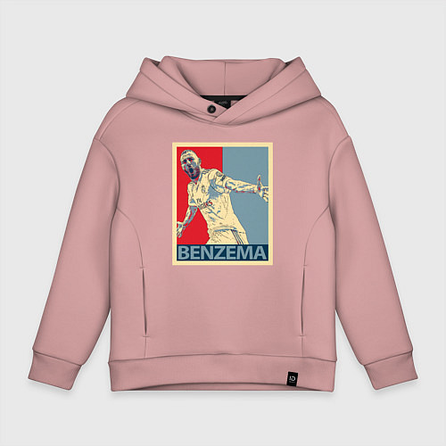 Детское худи оверсайз Madrid - Benzema / Пыльно-розовый – фото 1