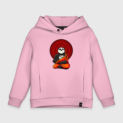 Детское худи оверсайз Медитация панды Дзен / Светло-розовый – фото 1