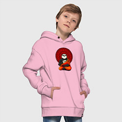 Толстовка оверсайз детская Медитация панды Дзен, цвет: светло-розовый — фото 2