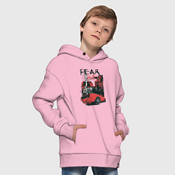 Толстовка оверсайз детская Fear This футболка, цвет: светло-розовый — фото 2