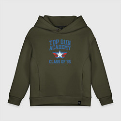 Толстовка оверсайз детская TOP GUN Academy Class of 85, цвет: хаки