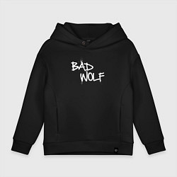 Толстовка оверсайз детская Bad Wolf злой волк, цвет: черный