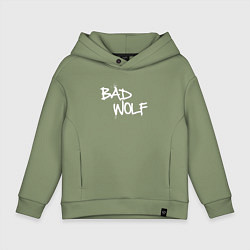 Толстовка оверсайз детская Bad Wolf злой волк, цвет: авокадо