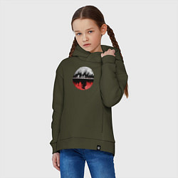 Толстовка оверсайз детская Stranger Things Moon, цвет: хаки — фото 2
