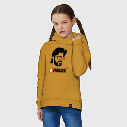 Толстовка оверсайз детская Money Heist - El Professor, цвет: горчичный — фото 2