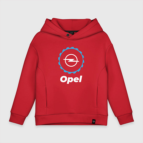 Детское худи оверсайз Opel в стиле Top Gear / Красный – фото 1