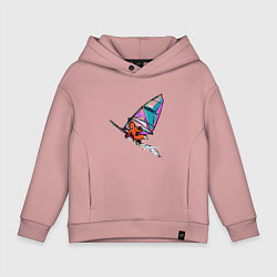 Толстовка оверсайз детская Windfoxer, цвет: пыльно-розовый