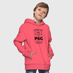Толстовка оверсайз детская PSG: Football Club Number 1 Legendary, цвет: коралловый — фото 2