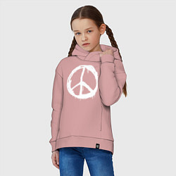 Толстовка оверсайз детская Pacific symbol white, цвет: пыльно-розовый — фото 2