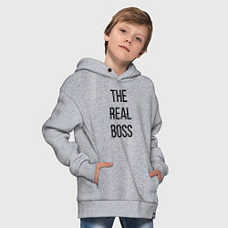 Толстовка оверсайз детская The real boss!, цвет: меланж — фото 2