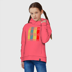 Толстовка оверсайз детская 1984 - Январь, цвет: коралловый — фото 2