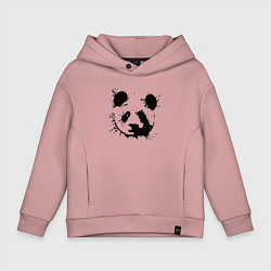 Толстовка оверсайз детская Прикольный панда - клякса, цвет: пыльно-розовый